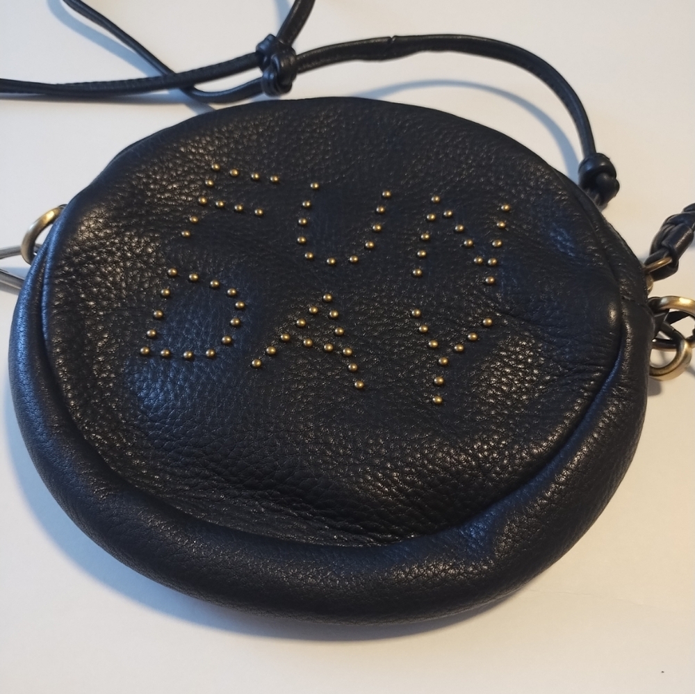 🌸SANCTUARY Studded SUNDAY FUN DAY Black Pebbled Leather Crossbody Shoulder Bag